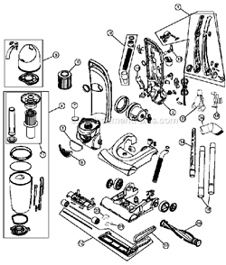 Page A Diagram and Parts List for UD40350  Dirt Devil Upright Vacuum
